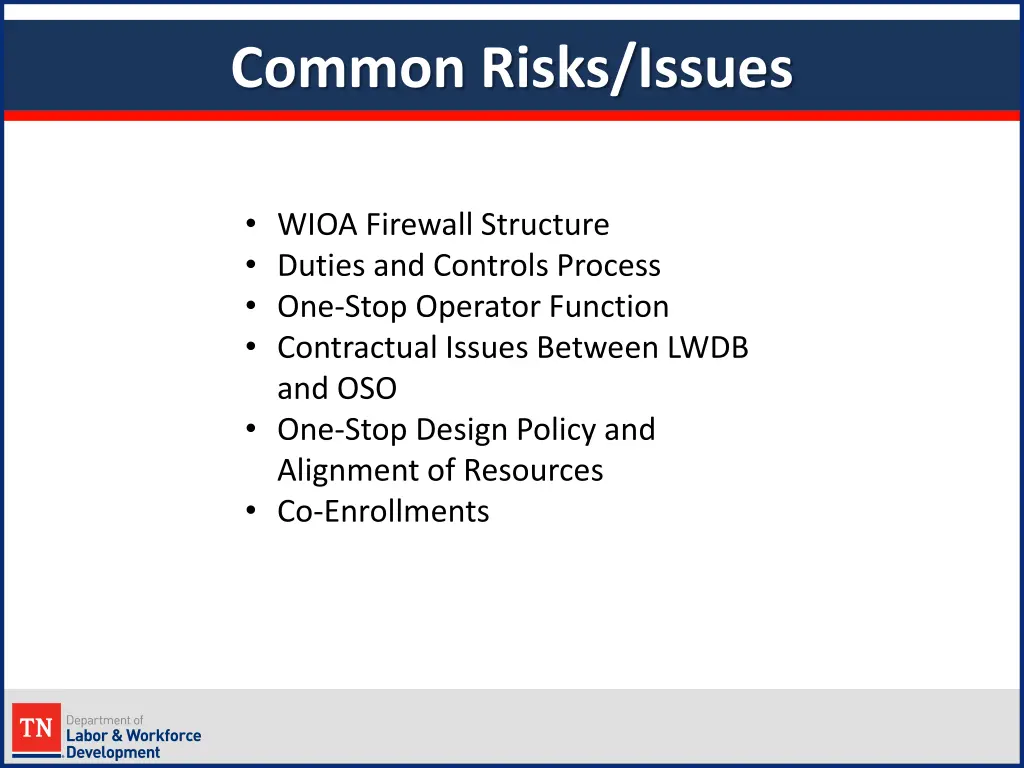 common risks issues