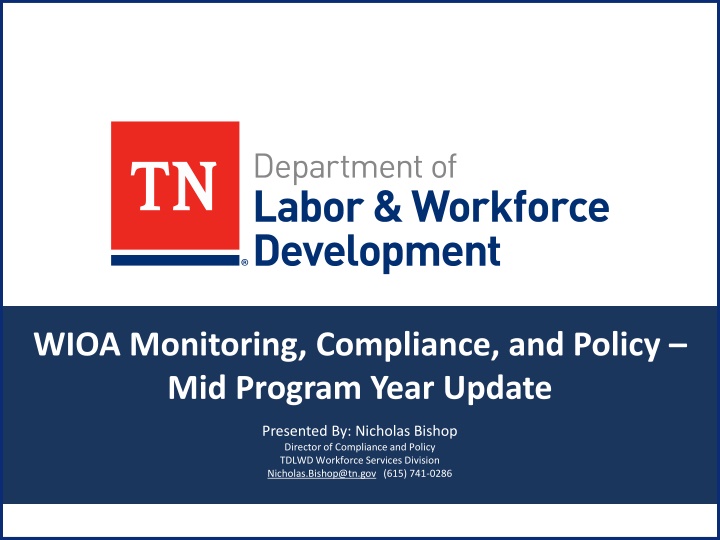 wioa monitoring compliance and policy mid program