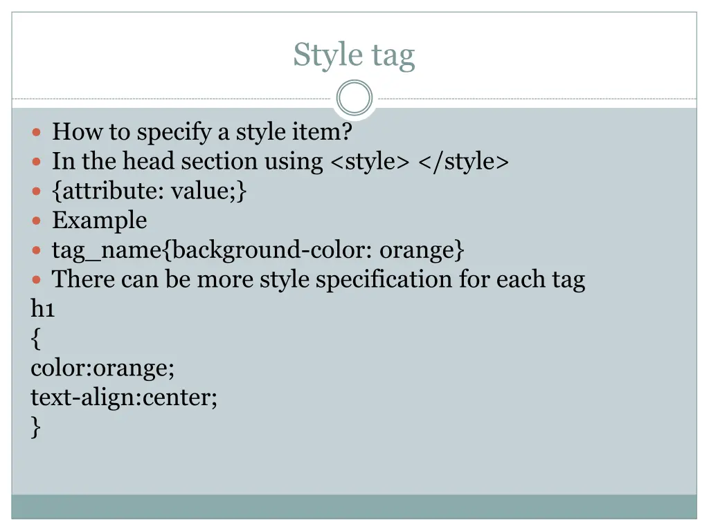 style tag