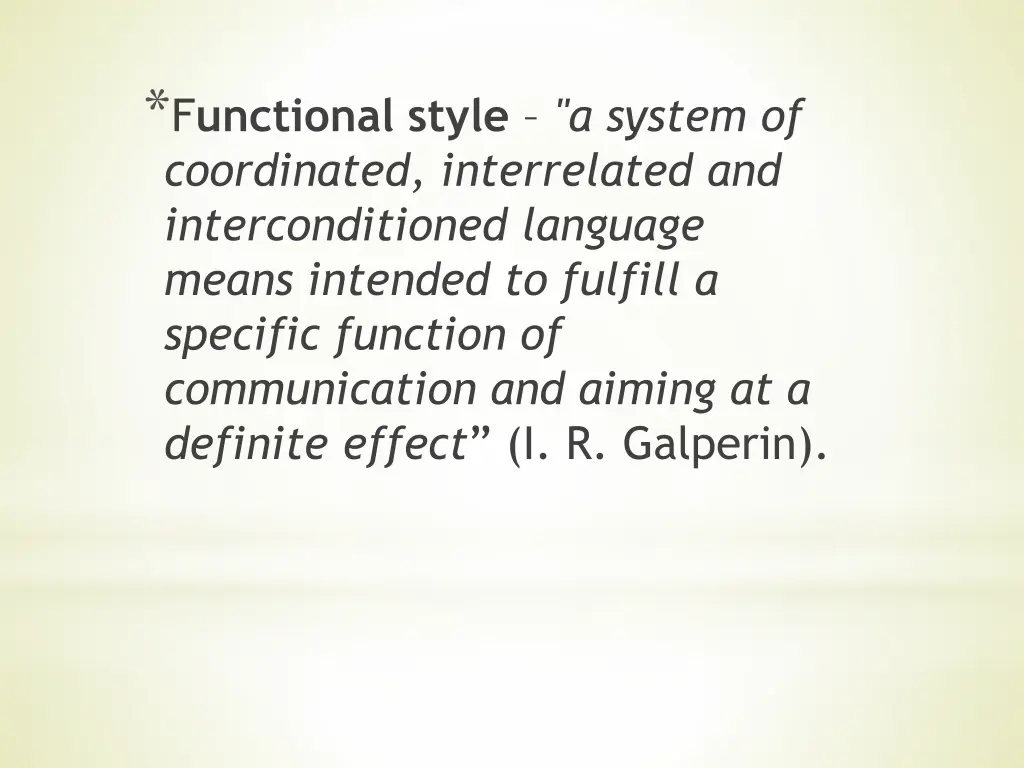 f unctional style a system of coordinated