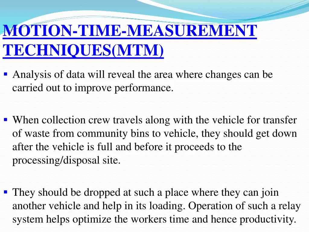 motion time measurement techniques mtm 1