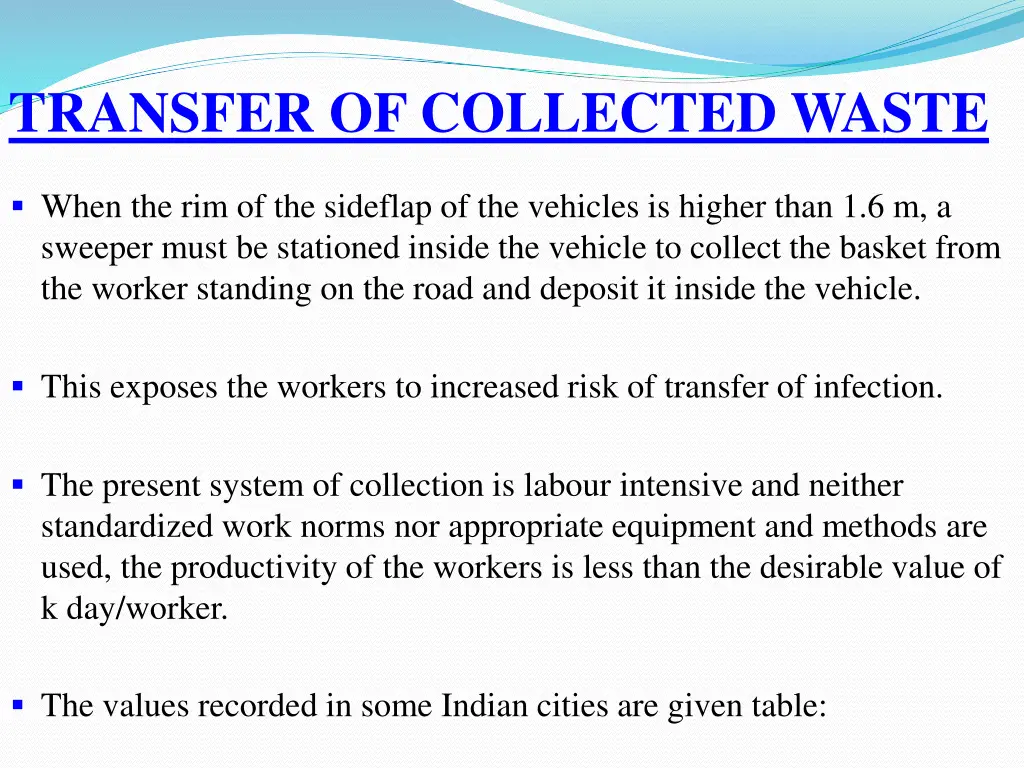 transfer of collected waste 2