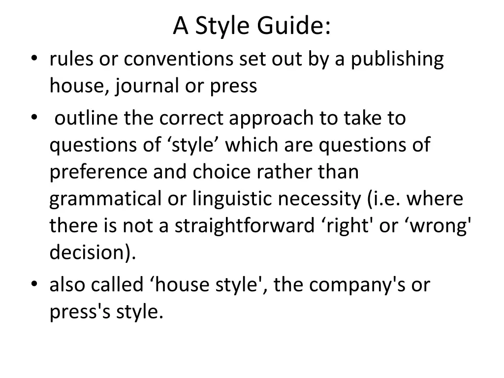 a style guide