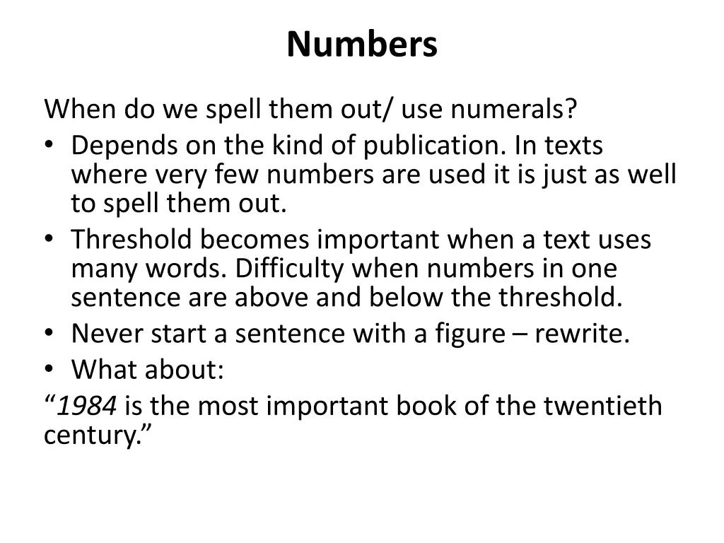 numbers