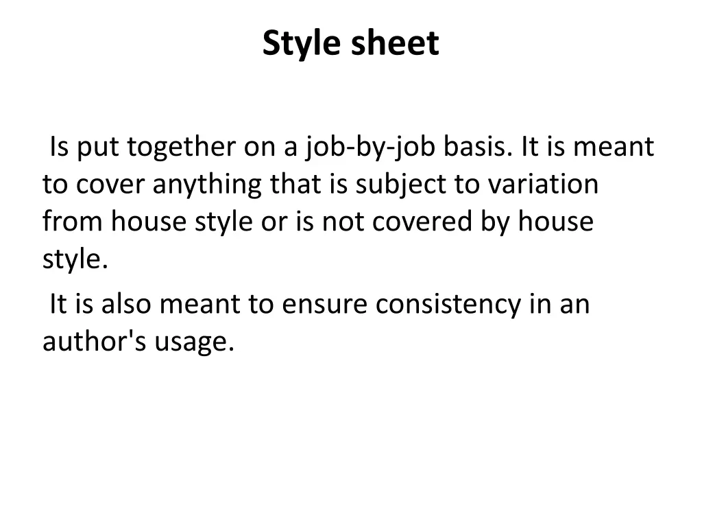 style sheet