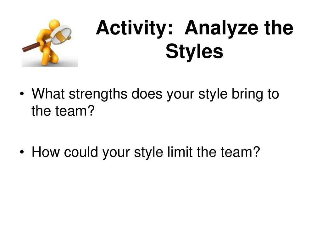 activity analyze the styles