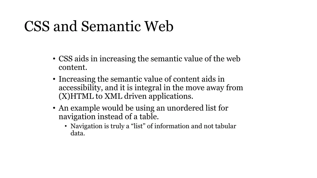 css and semantic web