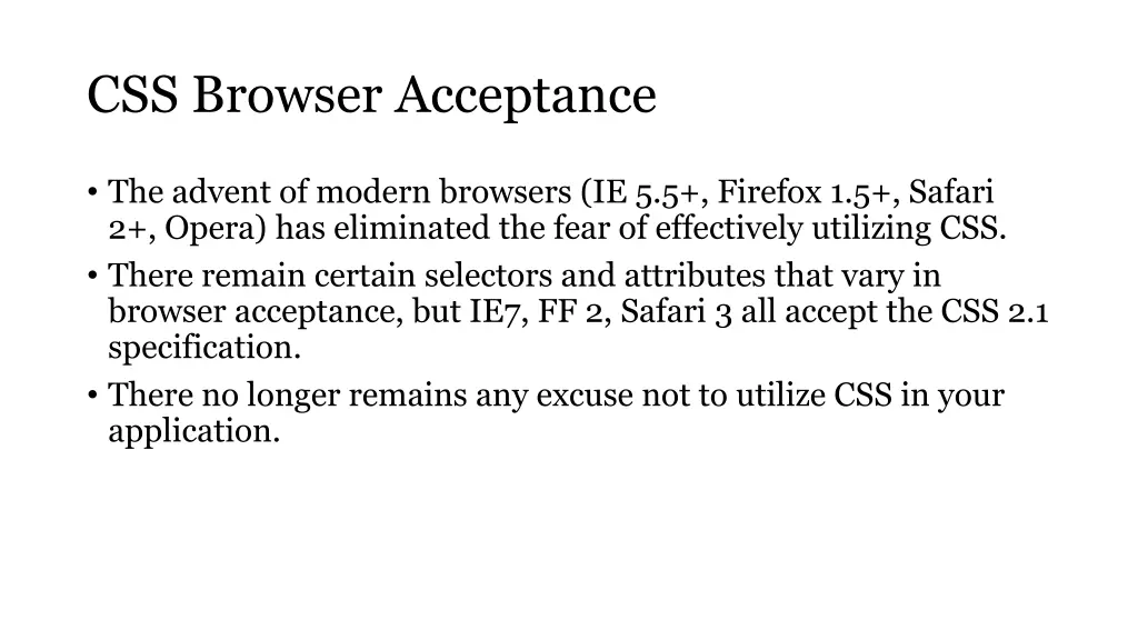 css browser acceptance