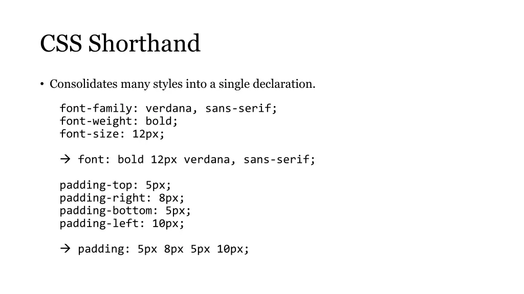 css shorthand