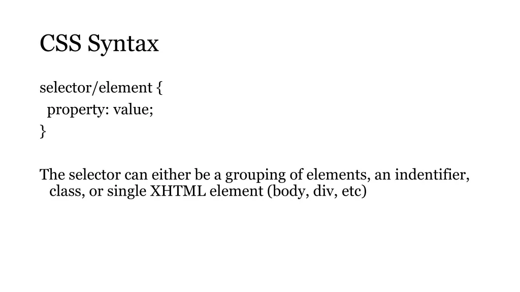 css syntax