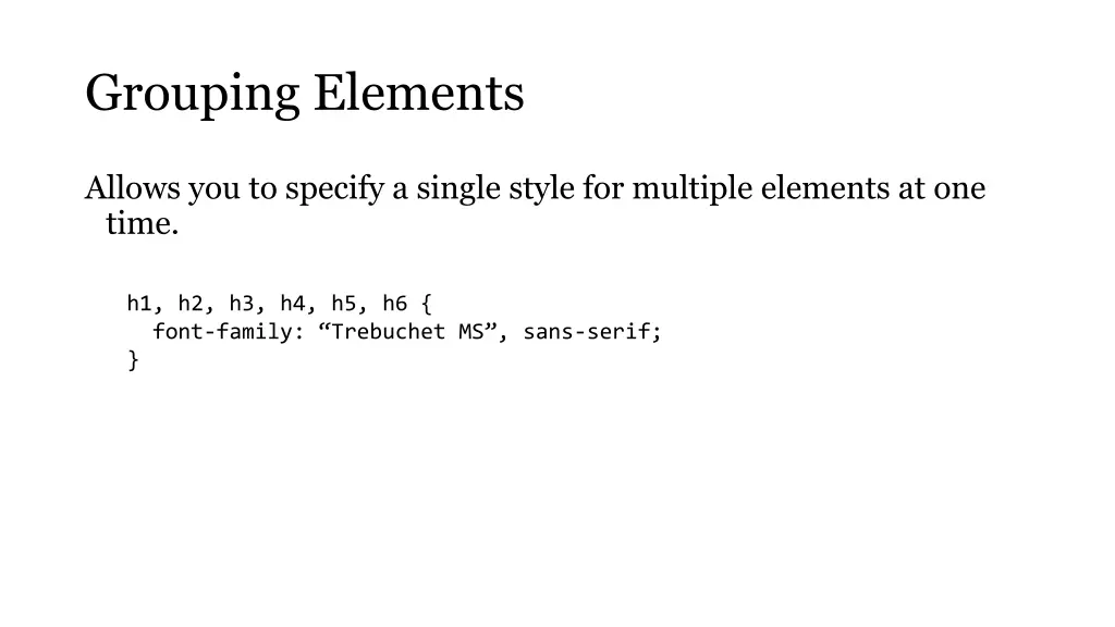 grouping elements