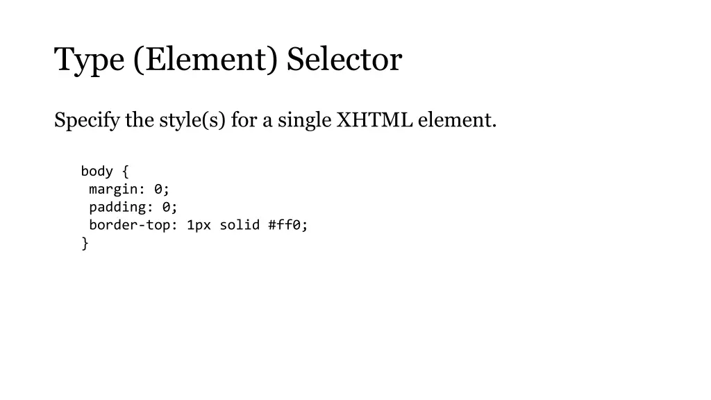 type element selector