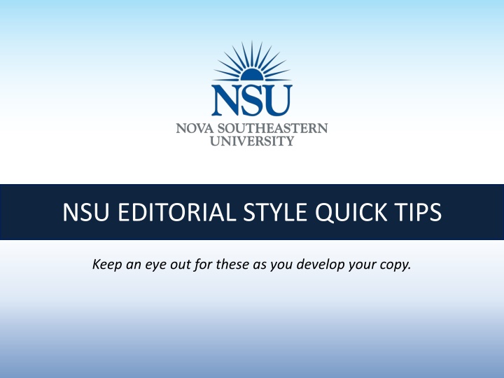 nsu editorial style quick tips