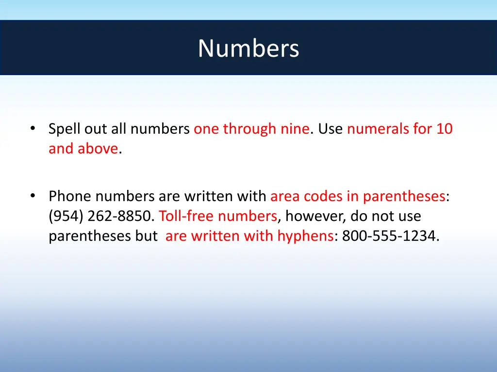 numbers