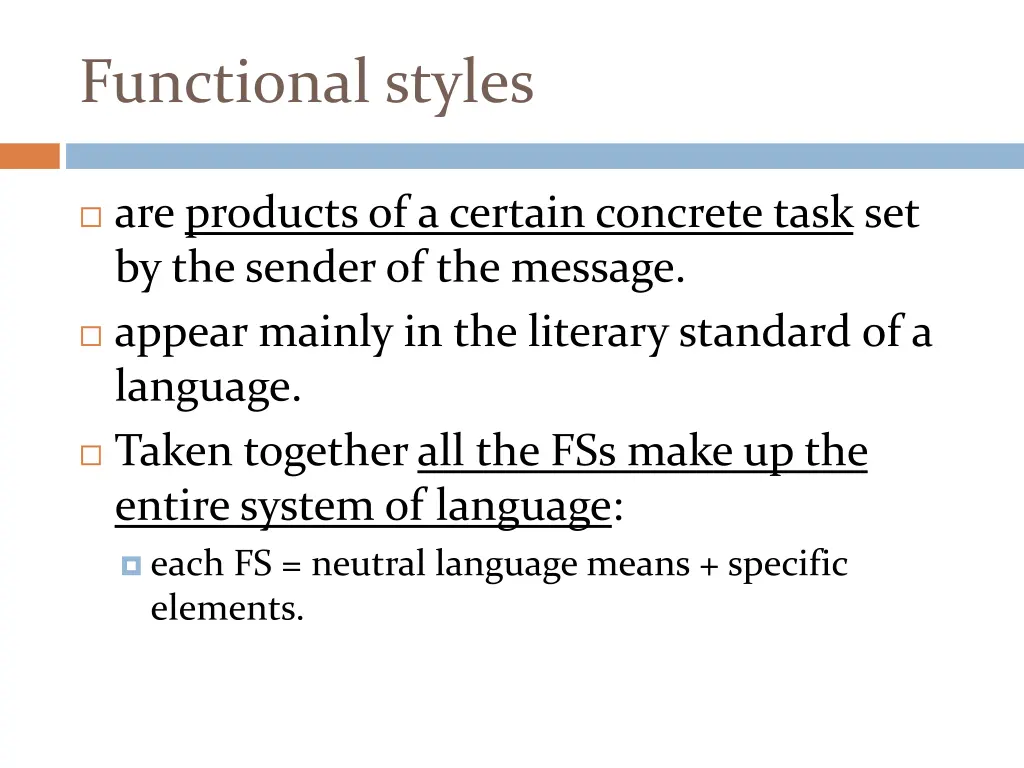 functional styles