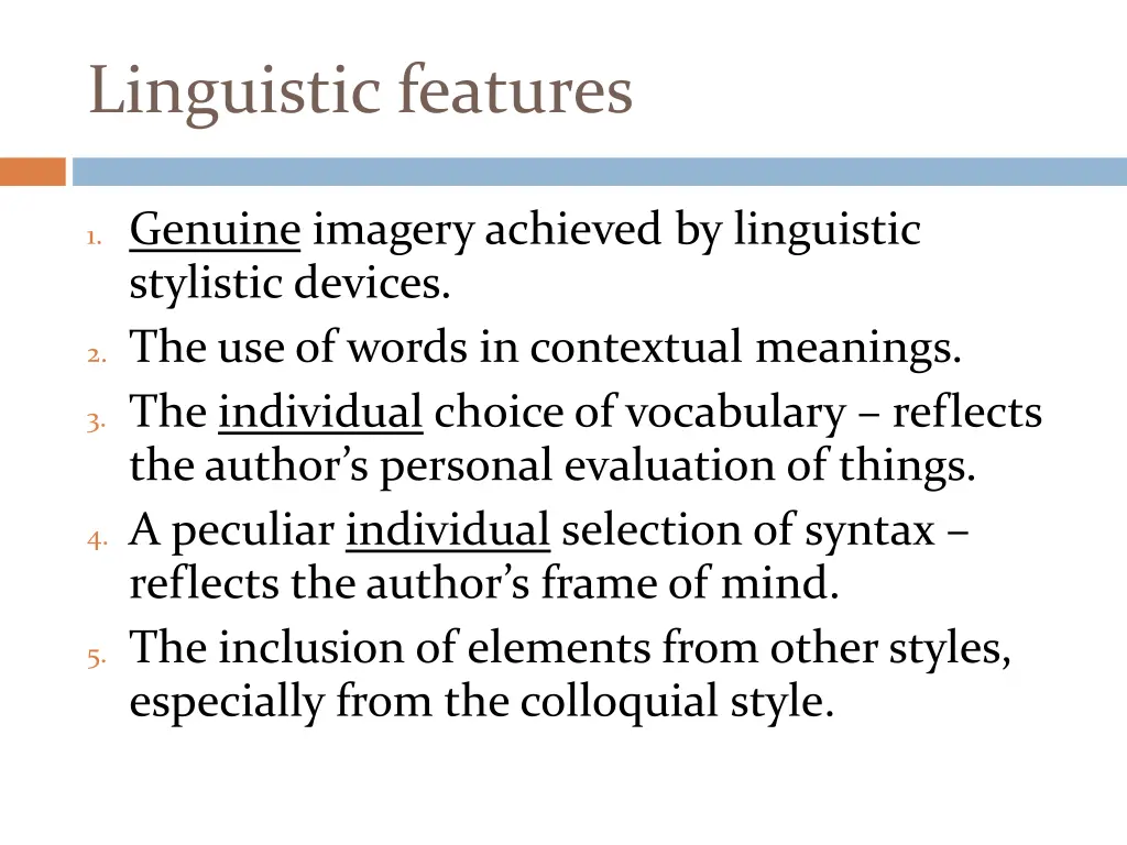 linguistic features