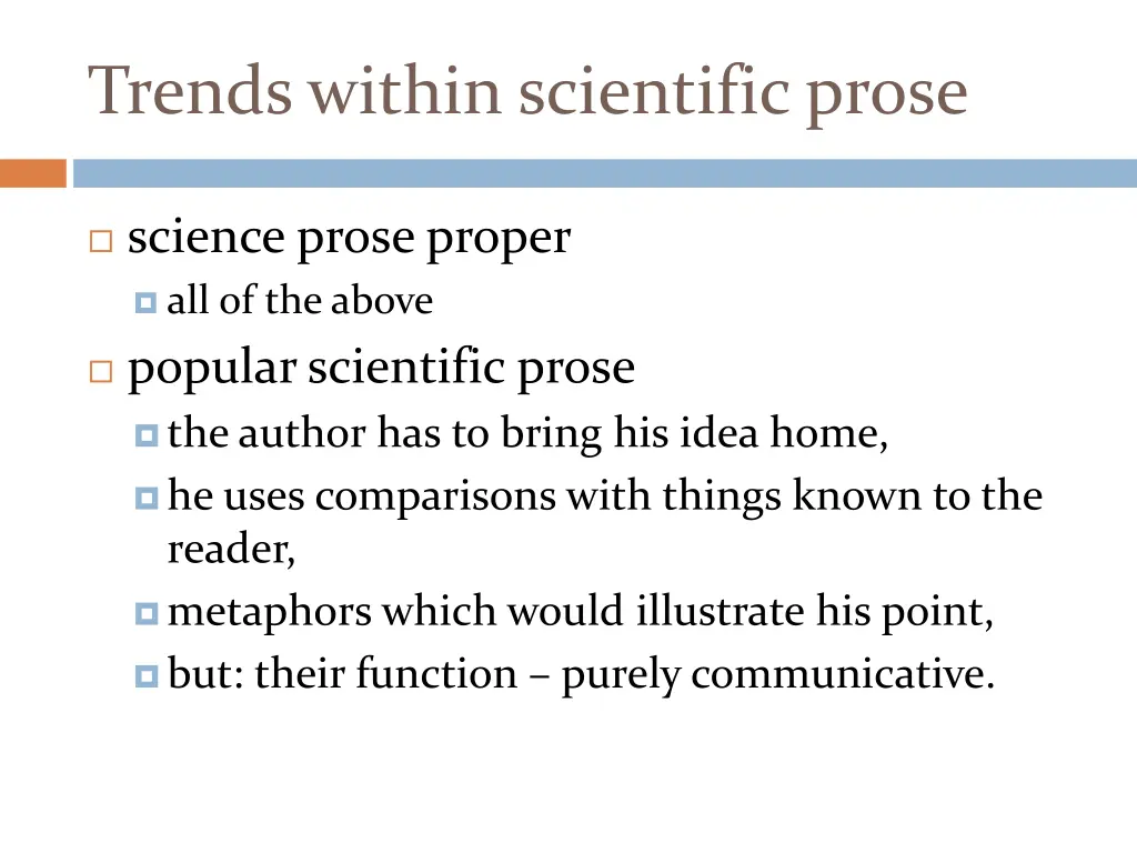 trends within scientific prose