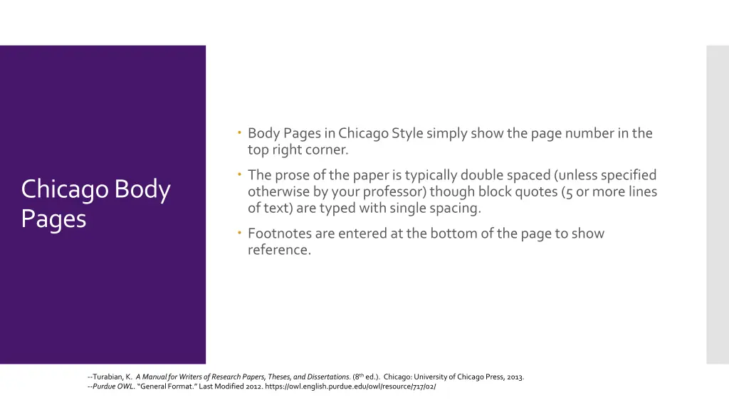 body pages in chicago style simply show the page