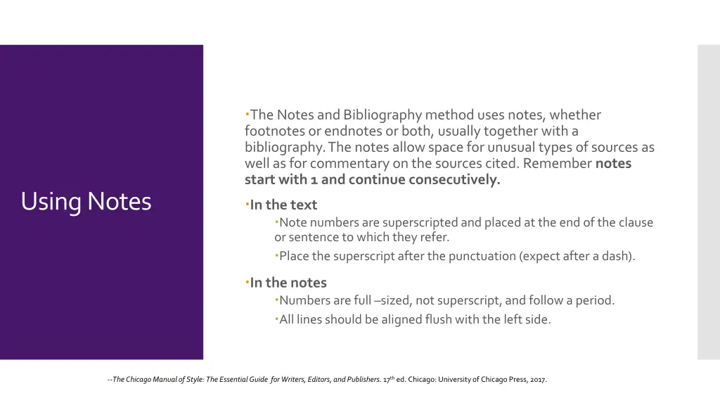 the notes and bibliography method uses notes