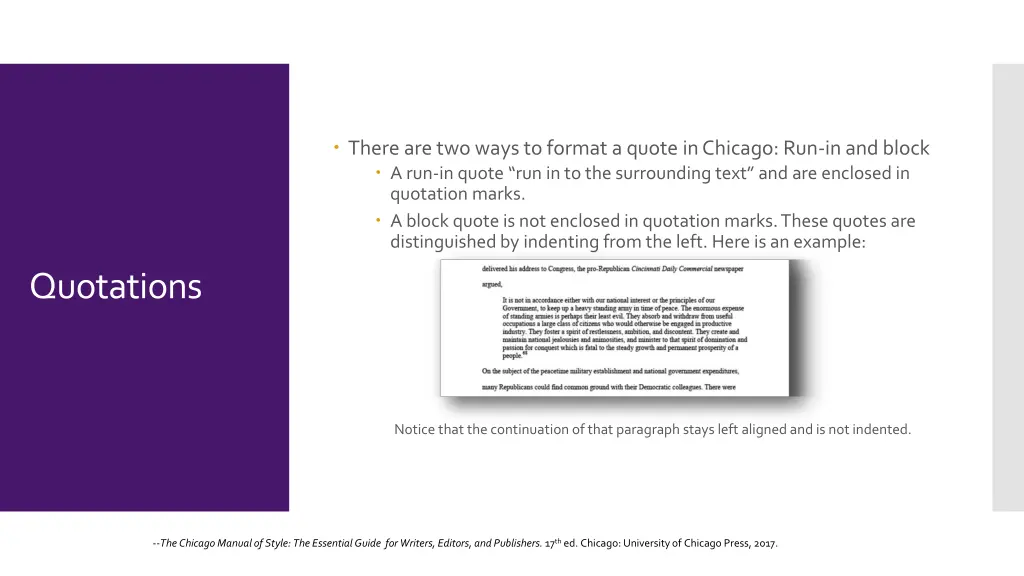 there are two ways to format a quote in chicago