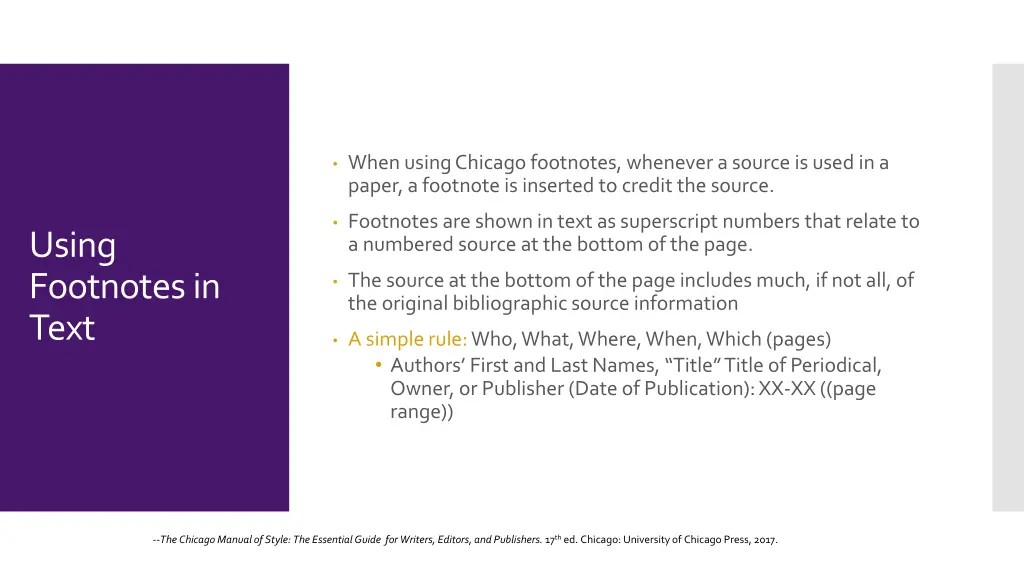 when using chicago footnotes whenever a source