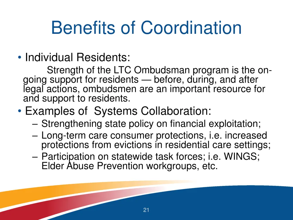 benefits of coordination