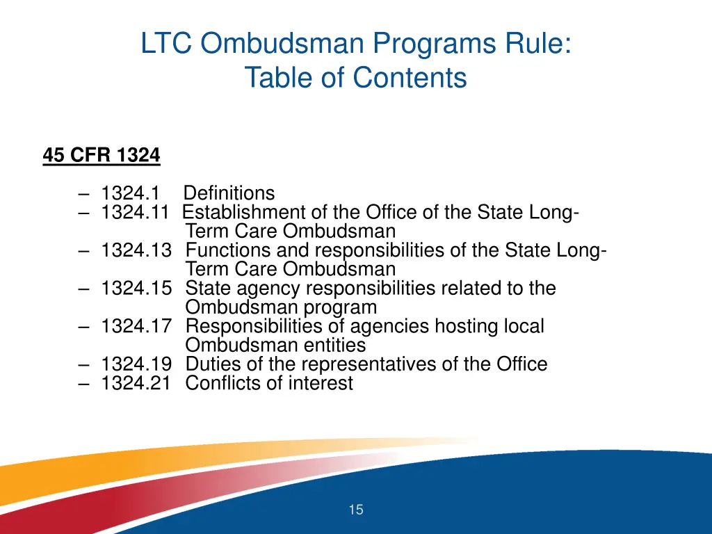 ltc ombudsman programs rule table of contents