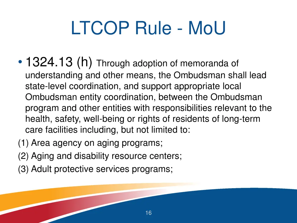 ltcop rule mou