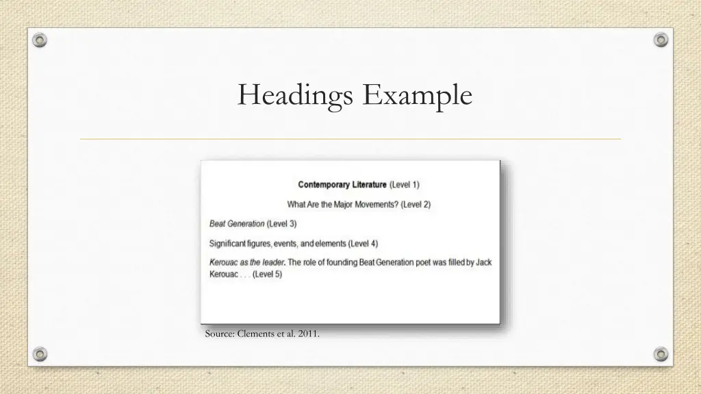 headings example