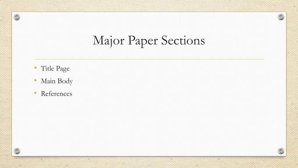 major paper sections