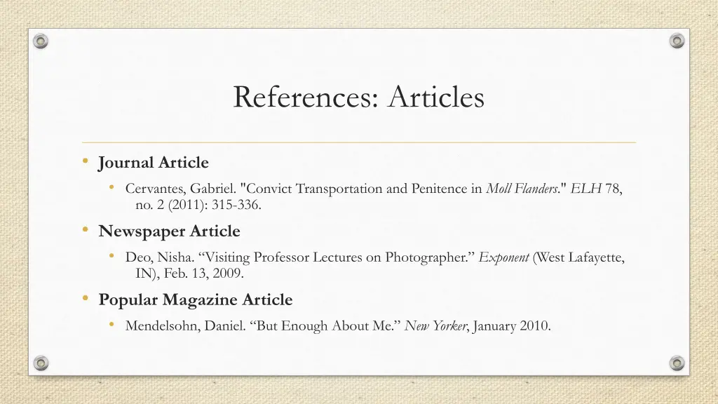 references articles