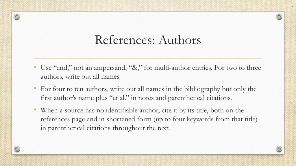 references authors