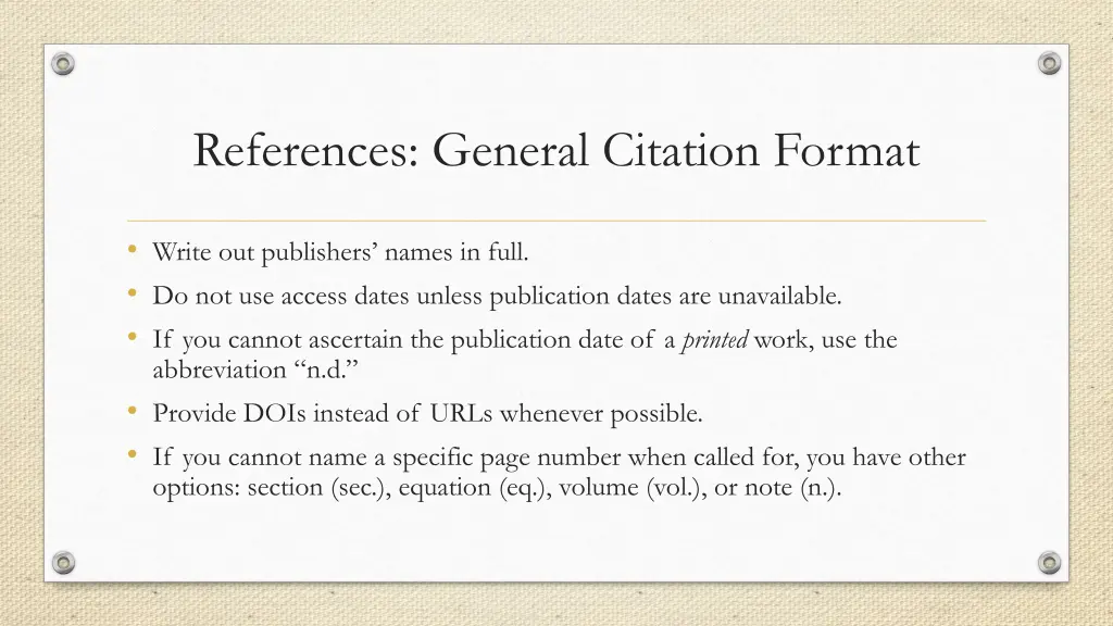 references general citation format