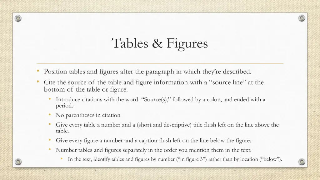 tables figures