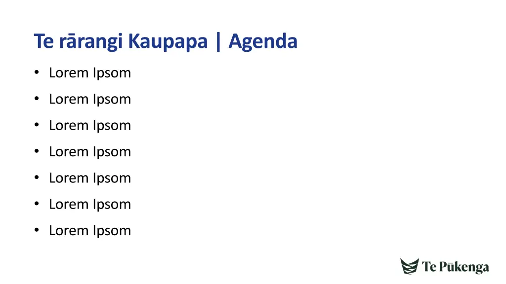 te r rangi kaupapa agenda 1