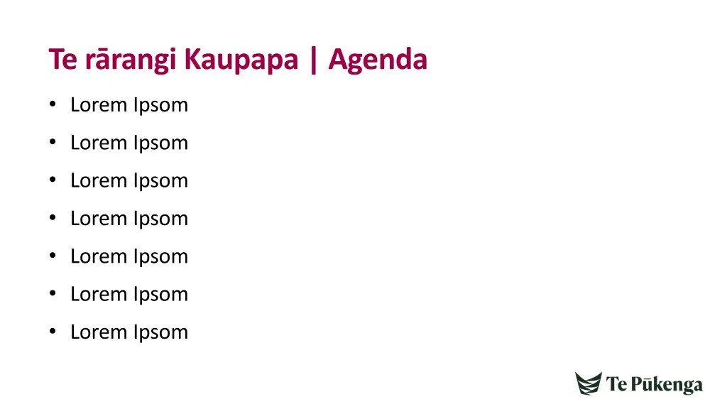 te r rangi kaupapa agenda 2