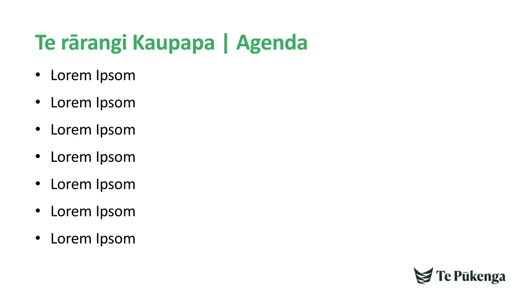 te r rangi kaupapa agenda