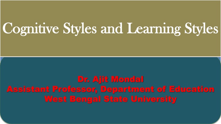 cognitive styles and learning styles cognitive