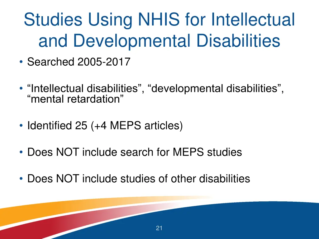 studies using nhis for intellectual