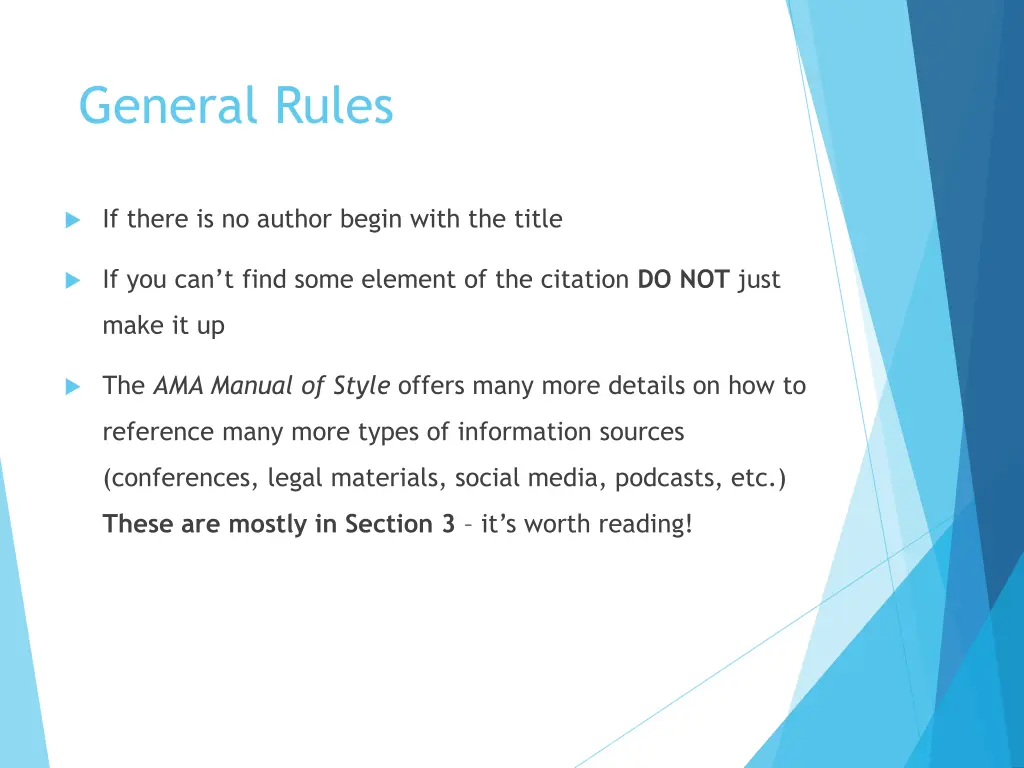 general rules