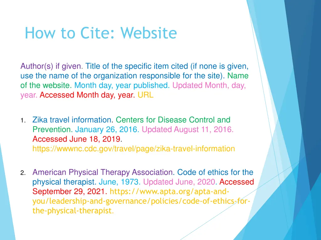 how to cite website