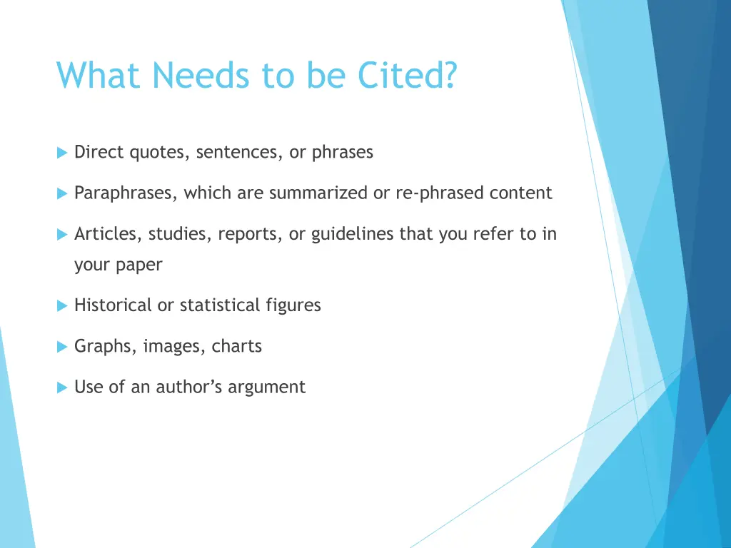 what needs to be cited