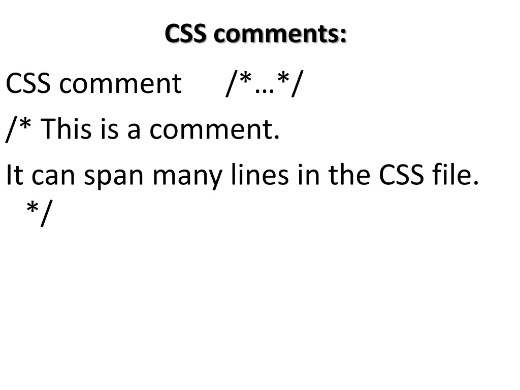 css comments