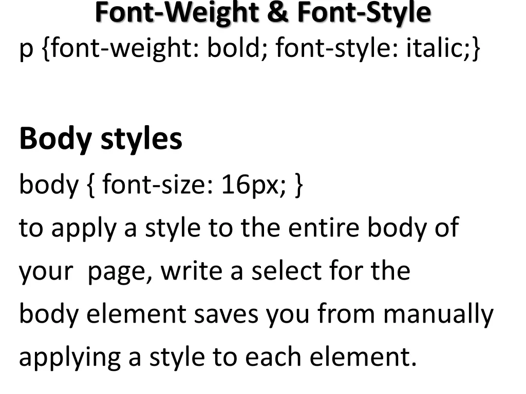 font weight font style p font weight bold font