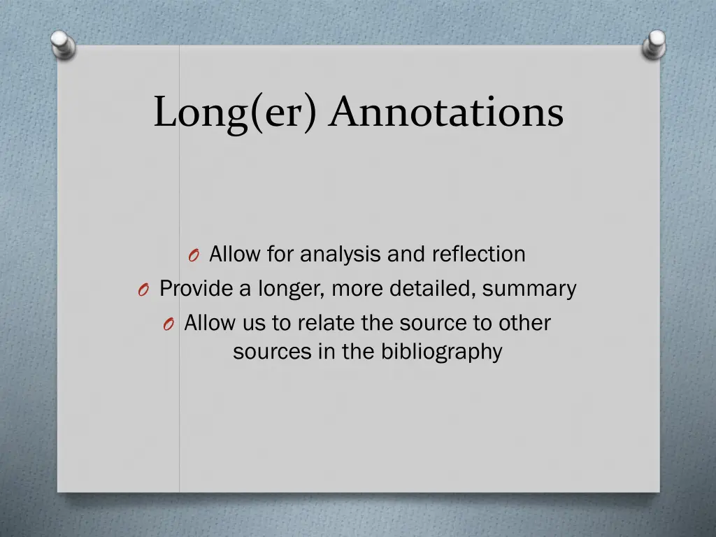 long er annotations