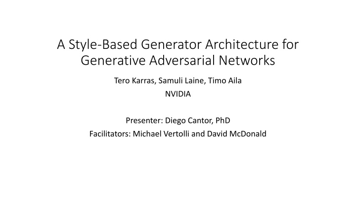 a style based generator architecture