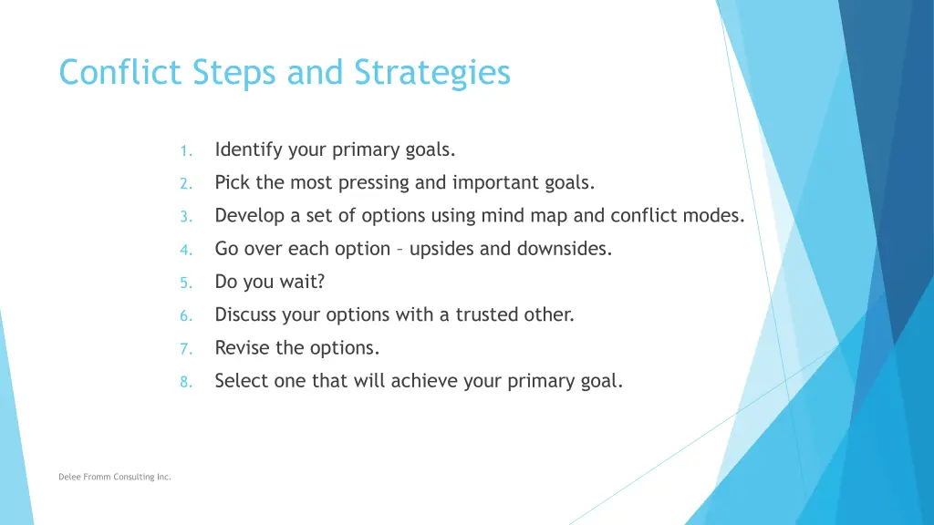 conflict steps and strategies