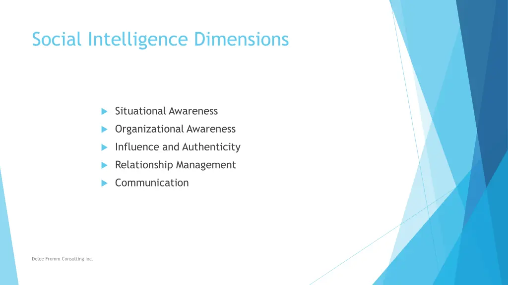 social intelligence dimensions