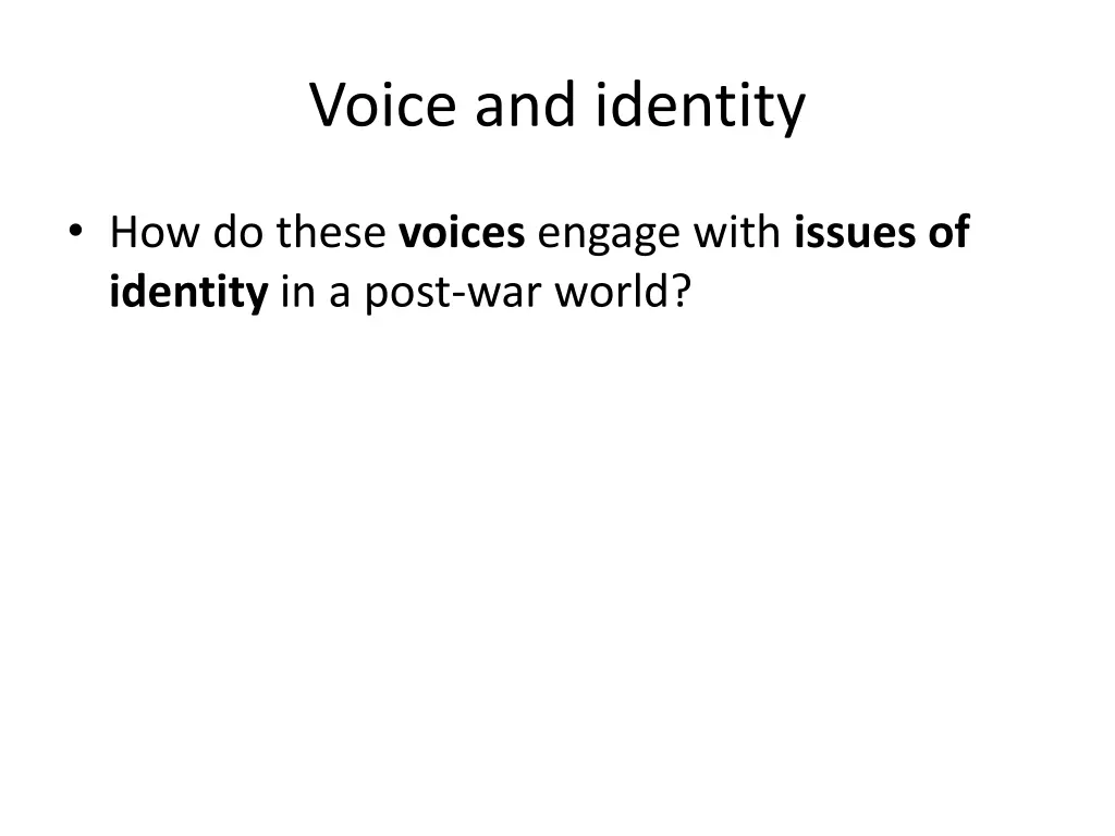 voice and identity