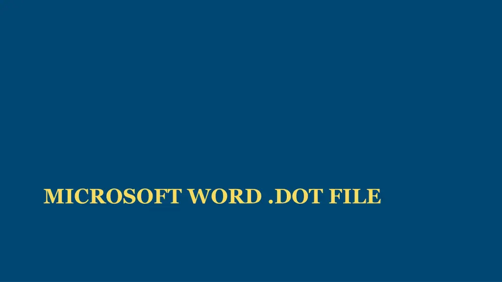 microsoft word dot file